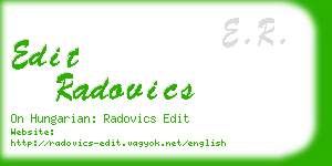 edit radovics business card